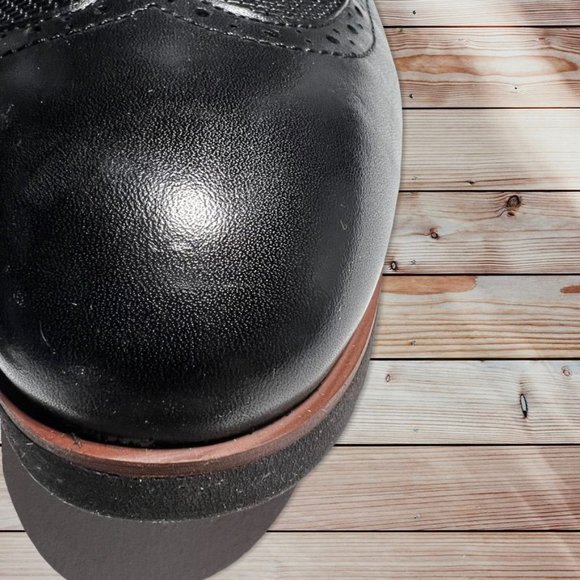 Steve Maddon Langdon Black Wingtips Size 10 - Picture 10 of 10